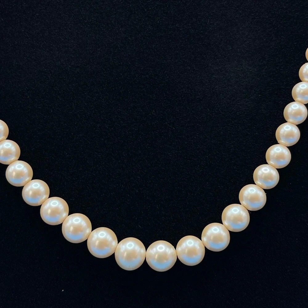Vintage Marvella Faux‎ Pearl Necklace Womens Cream Graduated Strand Classic
